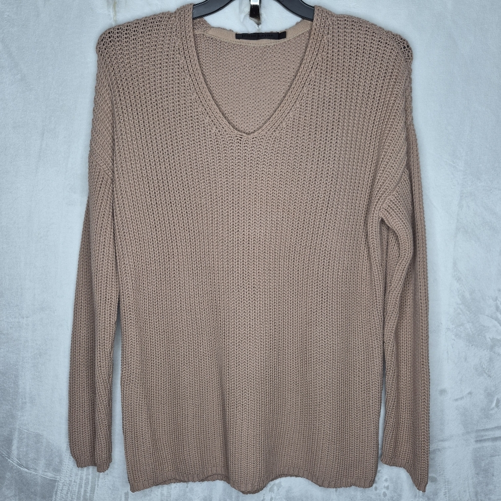 Jenni Kayne Cotton Cabin Knit V Neck Sweater Size XS
